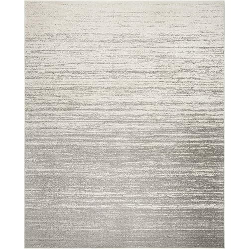SAFAVIEH Adirondack Collection Area Rug - 8' x 10', Light Grey & Grey, Modern Ombre Design, Non-Shedding & Easy Care, Ideal for High Traffic Areas in Living Room, Bedroom (ADR113C)