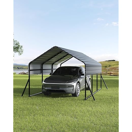 20x20 FT Heavy Duty Metal Carport Kit, Reinforced Frame with Anchors, for Trucks, Boats, RV, Tractor, 100MPH Wind & 35PSF Snow Rating, Easy Assembly