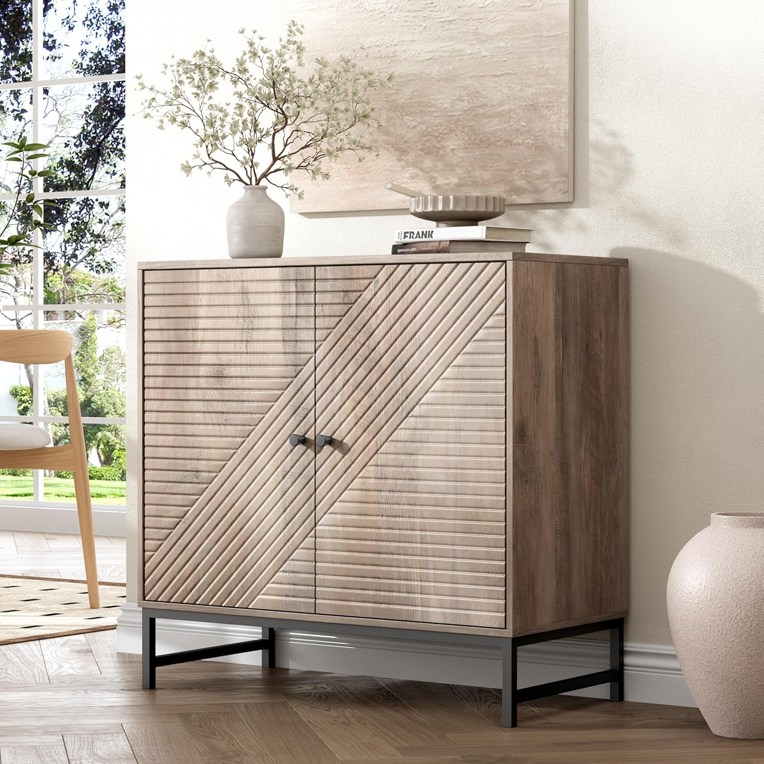 Storage Cabinet with Doors and Adjustable Shelf, Sideboard Buffet Cabinet with Storage, Console Table & Credenza for Living Room, Kitchen, Dining Room