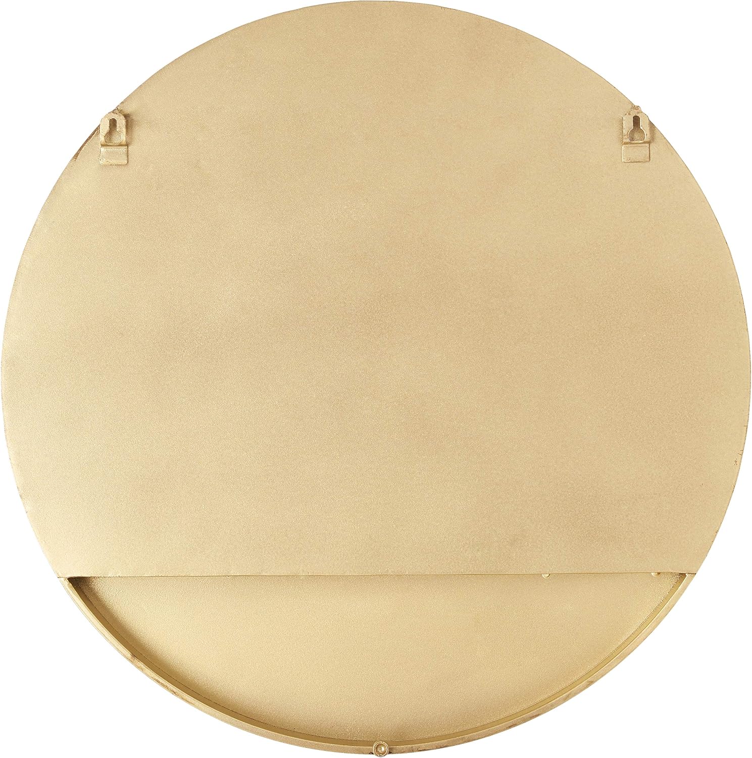 Amazon Brand - Rivet Modern Round Hanging Mirror with Shelf, 18" Diameter, Brass