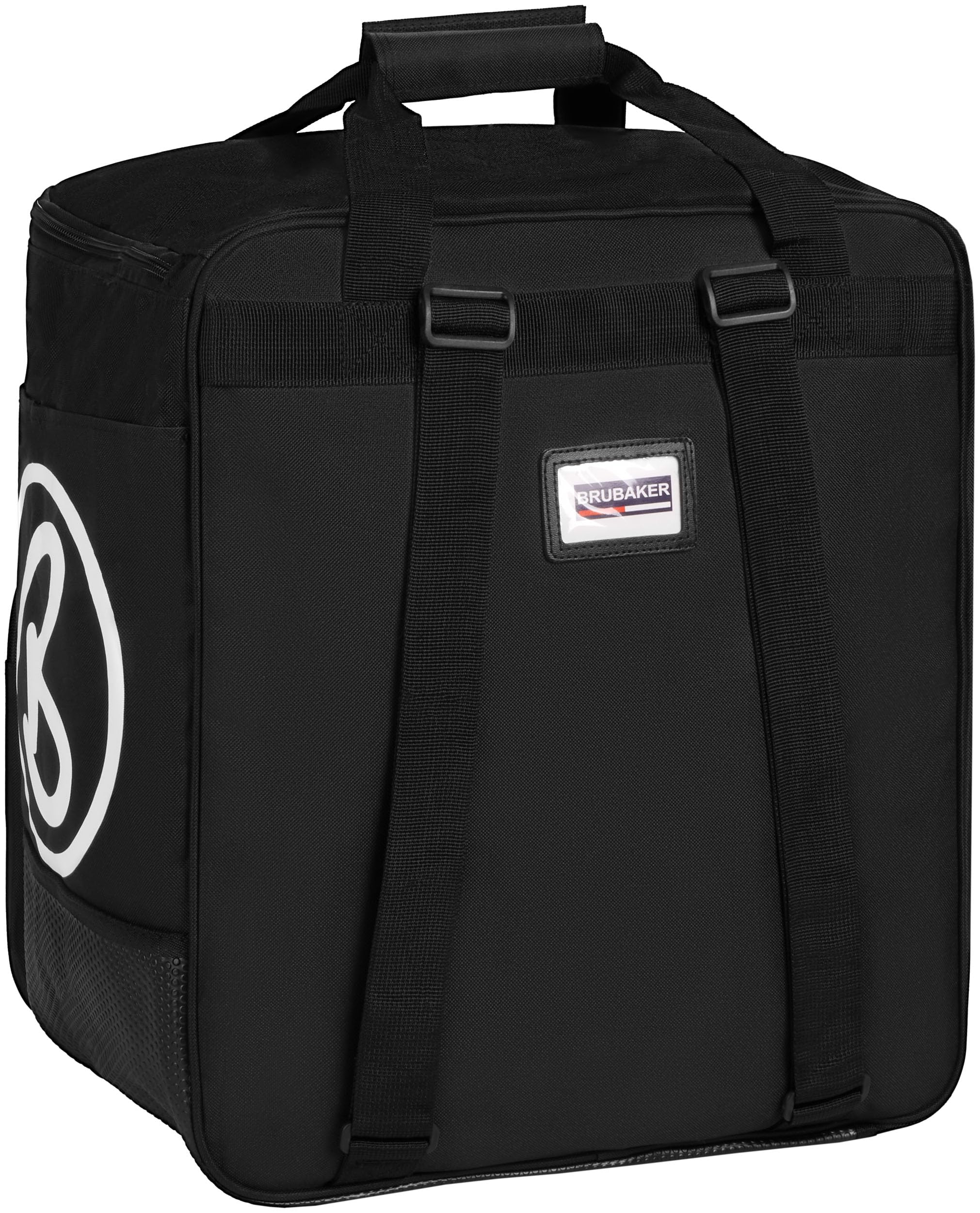 BRUBAKER Conjunto 'Super Champion' Bolsa para Botas y Casco de ski Junto a 'Carver Champion' Bolsa para un par de Ski - Negro/Verde - 170 cms.