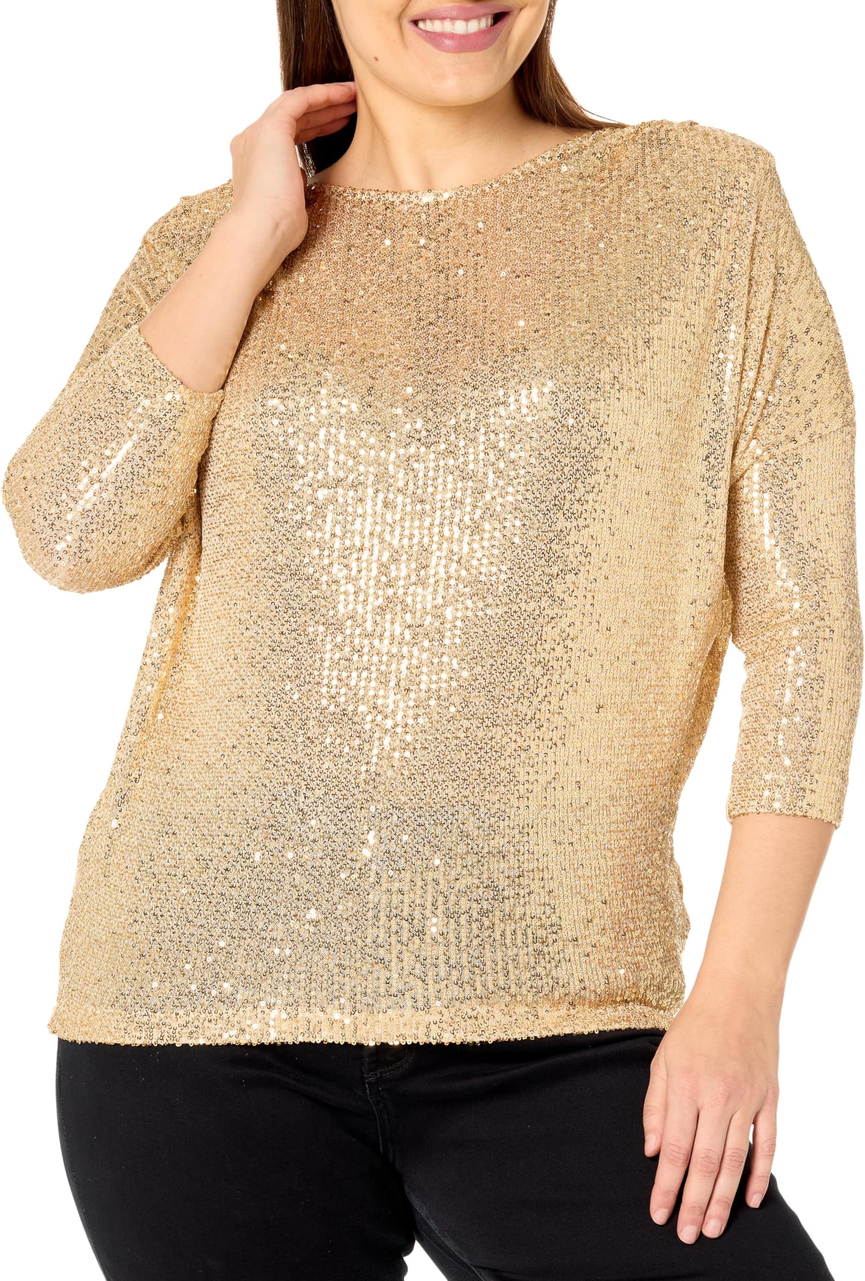 EVANSWomen's Plus Size Top Lots of Sequins