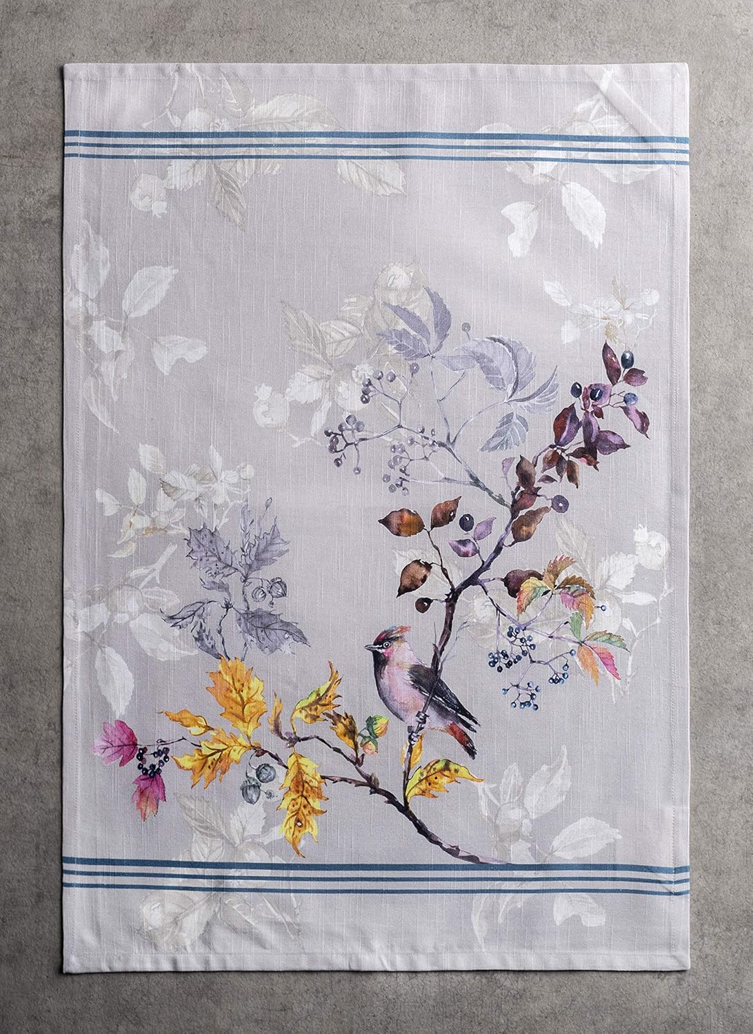 Maison d' Hermine Equinoxe - Beige Bundle Set 100% Cotton Set of 3 Kitchen Towels (20 Inch by 27.5 Inch) and Oven Mitt (7.5 Inch by 13 Inch)/Pot Holder (8 Inch by 8 Inch)