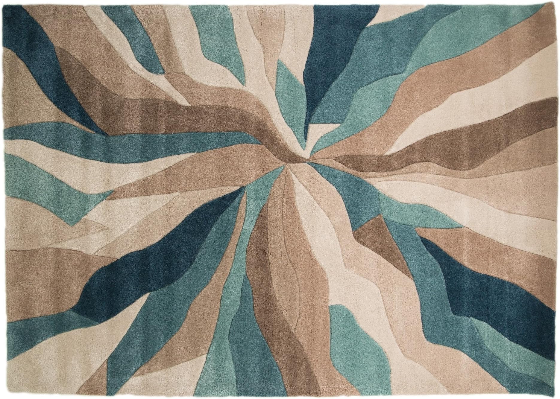 Flair Rugs Infinite Splinter Handtufted Rug, Teal, 120 x 170 Cm