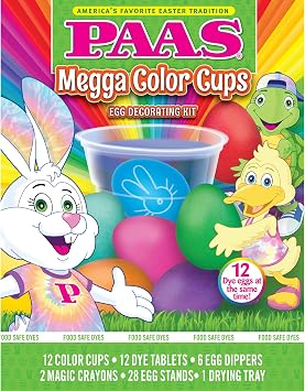 PAAS Megga Color Cups Egg Decorating Kit Dye 12 Eggs at The Same Time!