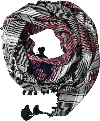 Miniatura 5 de Bufanda Shemagh de gran calidad, de gran calidad, para árabe, militar, táctica, desierto, bufanda (48 x 48 pulgadas)