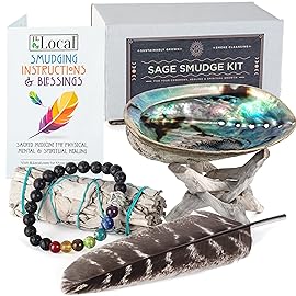 White Sage Smudging Kit Smudge Stick Gift Kit + Instructions & Blessings (Beginner\'s Kit)