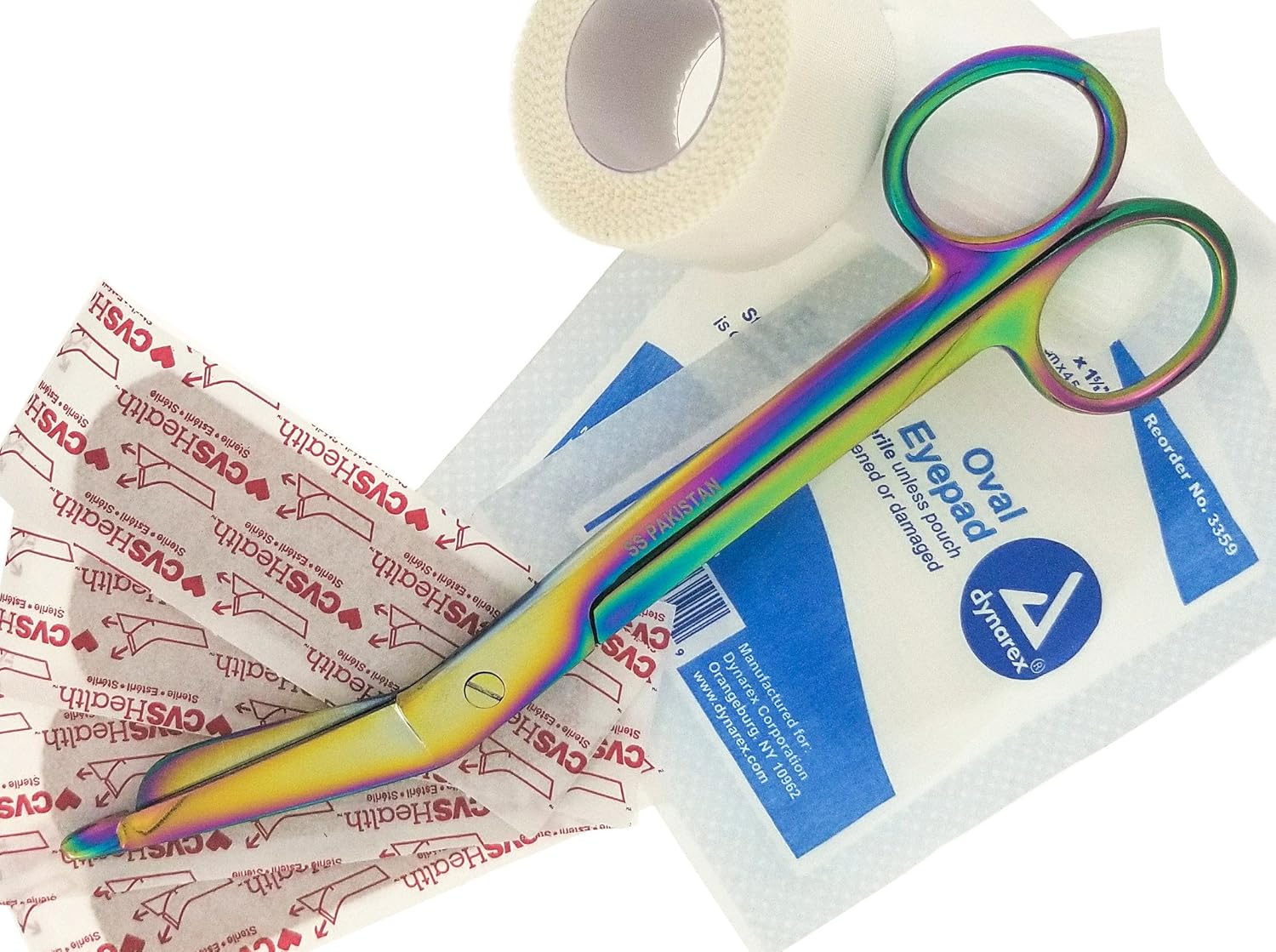 Titanium Galaxy Rainbow 3 Pc - 3.5", 5.5" and 7.5" Ultimate EMS Bandage Lister Scissor Ideal for Nurses, EMT, Medical Students, Firefighter, Fisherman, Hobbiest and Taxidermy