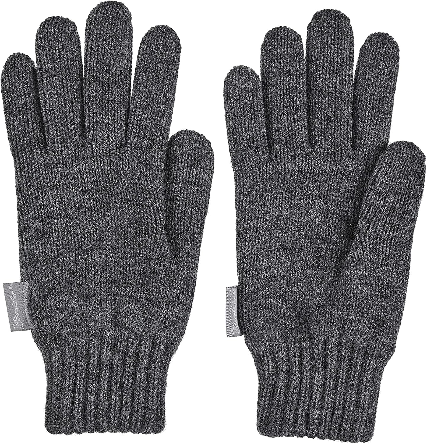 Stermtaler Strick-Fingerhandschuh Ringel Unisex Baby Winter Gloves, anthracite, One Size