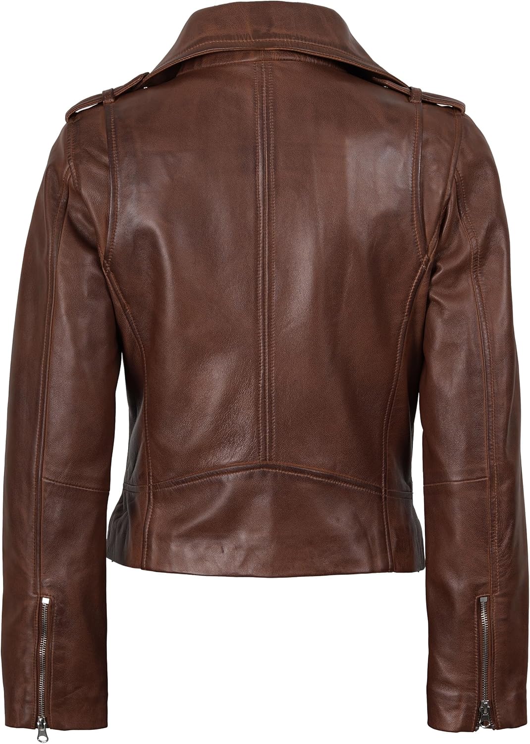 Blingsoul Real Lambskin Leather Jacket Women - Asymmetrical Style Womens Leather Jackets - Image 4