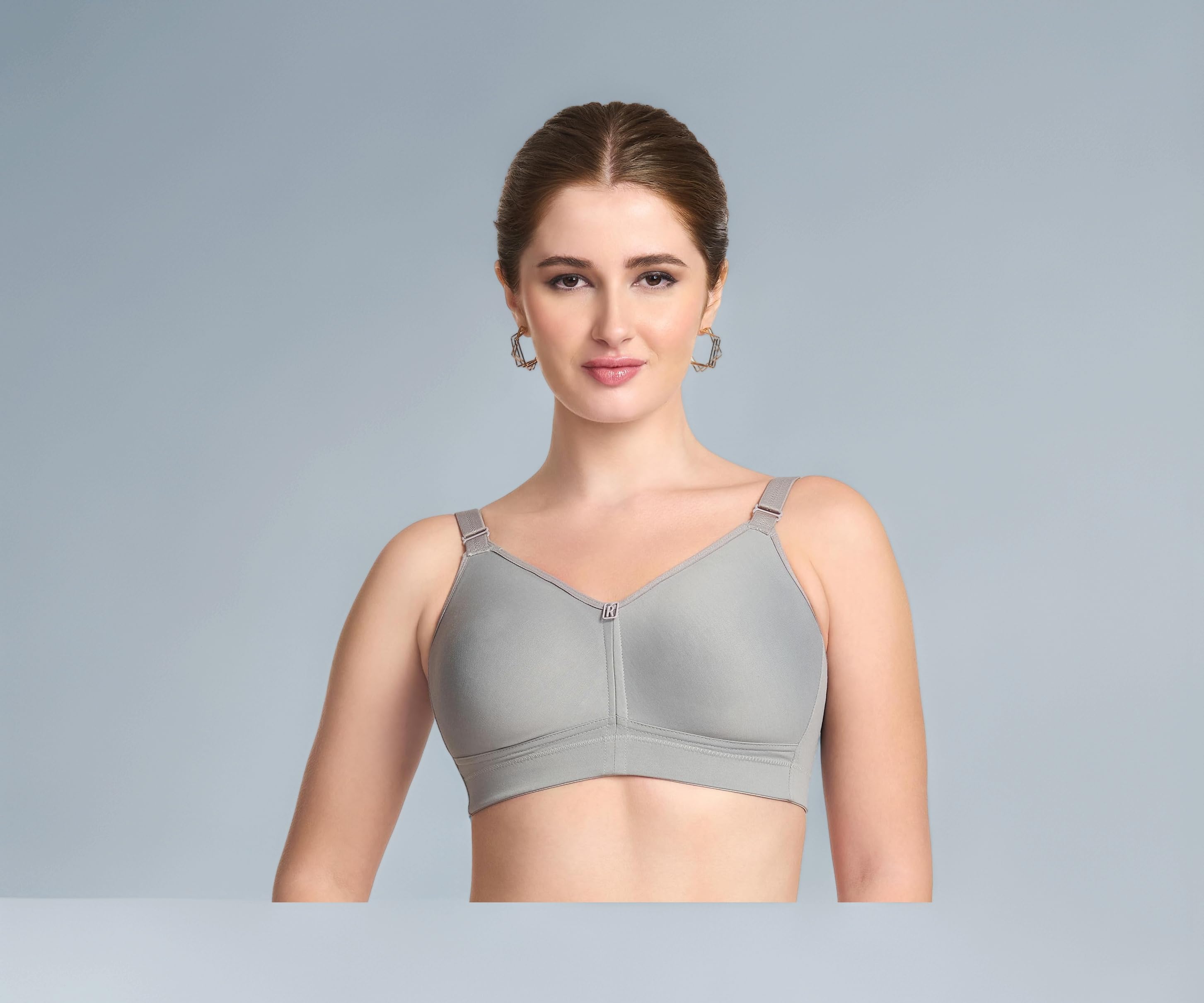 TRYLO Riza T-FIT Women's Non-Padded,Non-Wired,Full Coverage,Seamless 100% Cotton Feel Fabric Bra Available in Multicolor