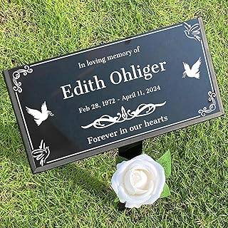 Custom Headstones for Graves Memorial Stone Personalized Temporary Grave Marker for Cemetery for Humans Tombstones for Grave Stones for Outdoors (Style 1)