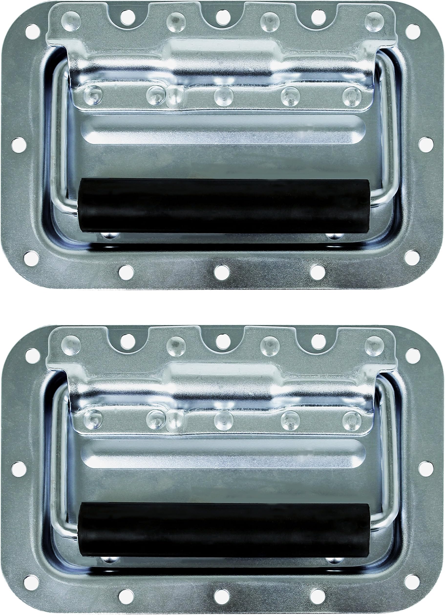 Hardware 2 Pack Medium Spring Loaded Steel Recessed Handle Zinc with Padded Grip Case Chest Box