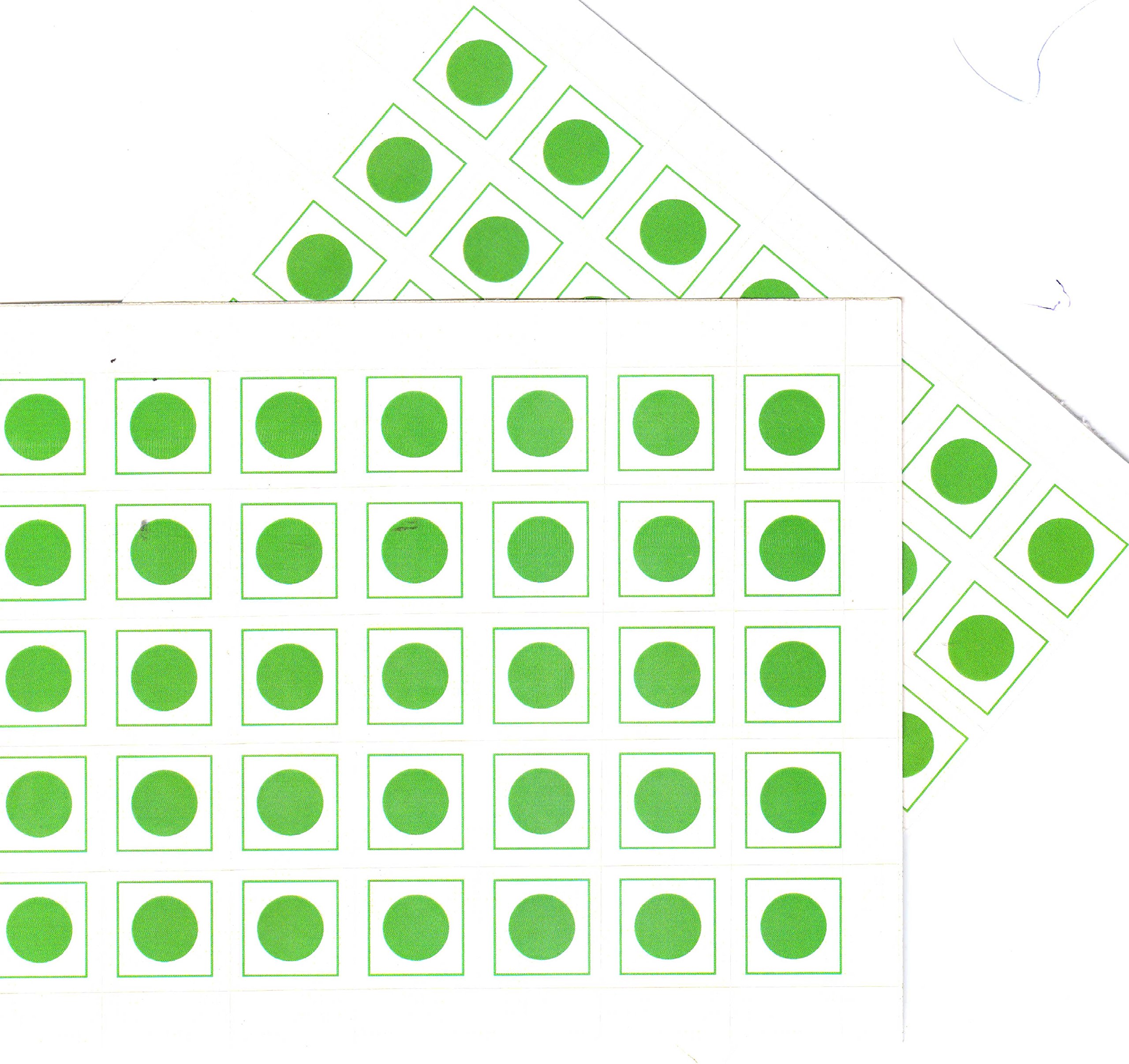IMPRINT 140 Veg Round Stickers Green Dot with Green Border