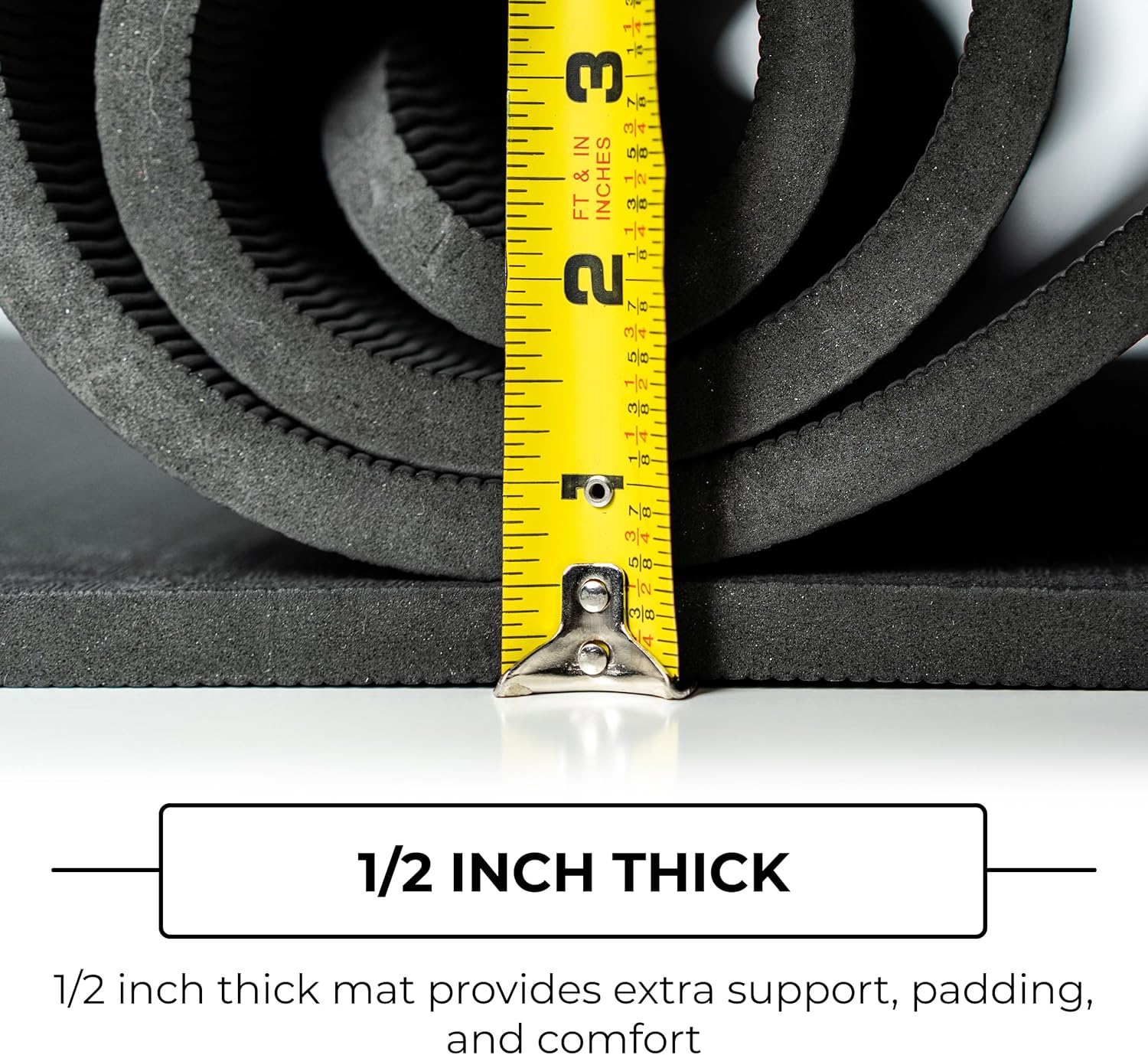 Mount Adams Range 1/2" Thick Exercise Mat (with OR without Grommets) (4 Pk) - Ultra-Cushioned TPE, Soft & Supportive, Slip-Resistant for Yoga, Stretching, Workout, Home, Gym, Studio - 72" x 24" x 13mm