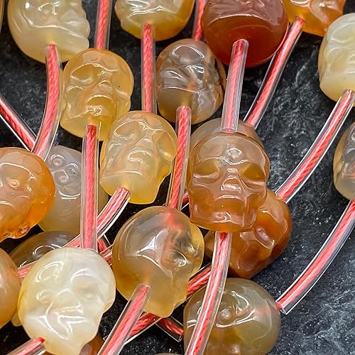 Miniatura 2 de ABCGEMS - Cuentas de cornalina de Madagascar (12 unidades al por mayor) (raras y caras debido al proceso intrincado y que consume mucho tiempo