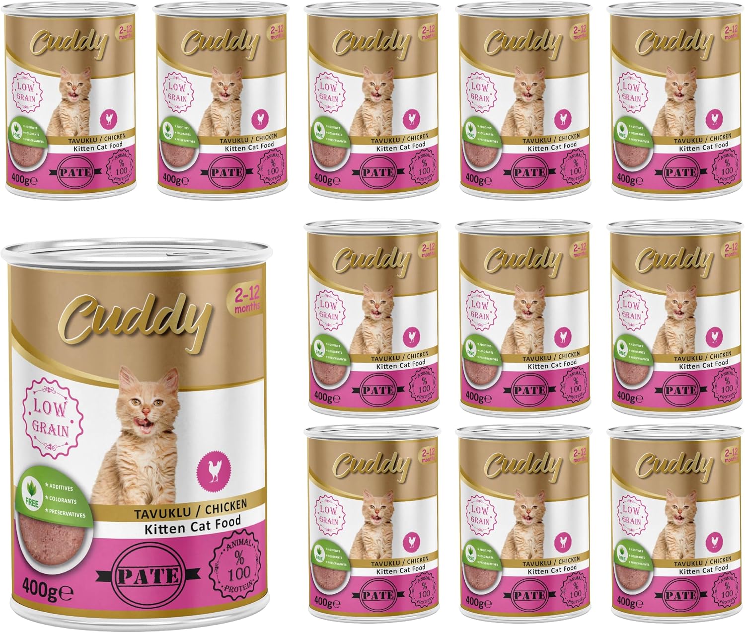 Cuddy Yavru Kedi Tavuklu Pate Yaş Mama 400 Gr x 12 adet