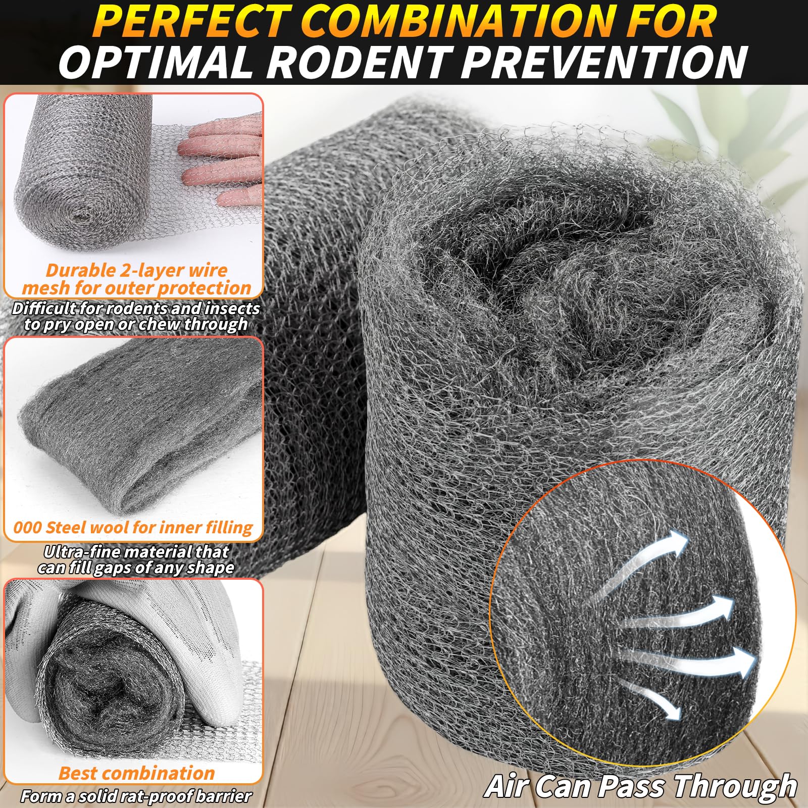 Steel Wool Mouse Control Kit - Pest Barrier -3