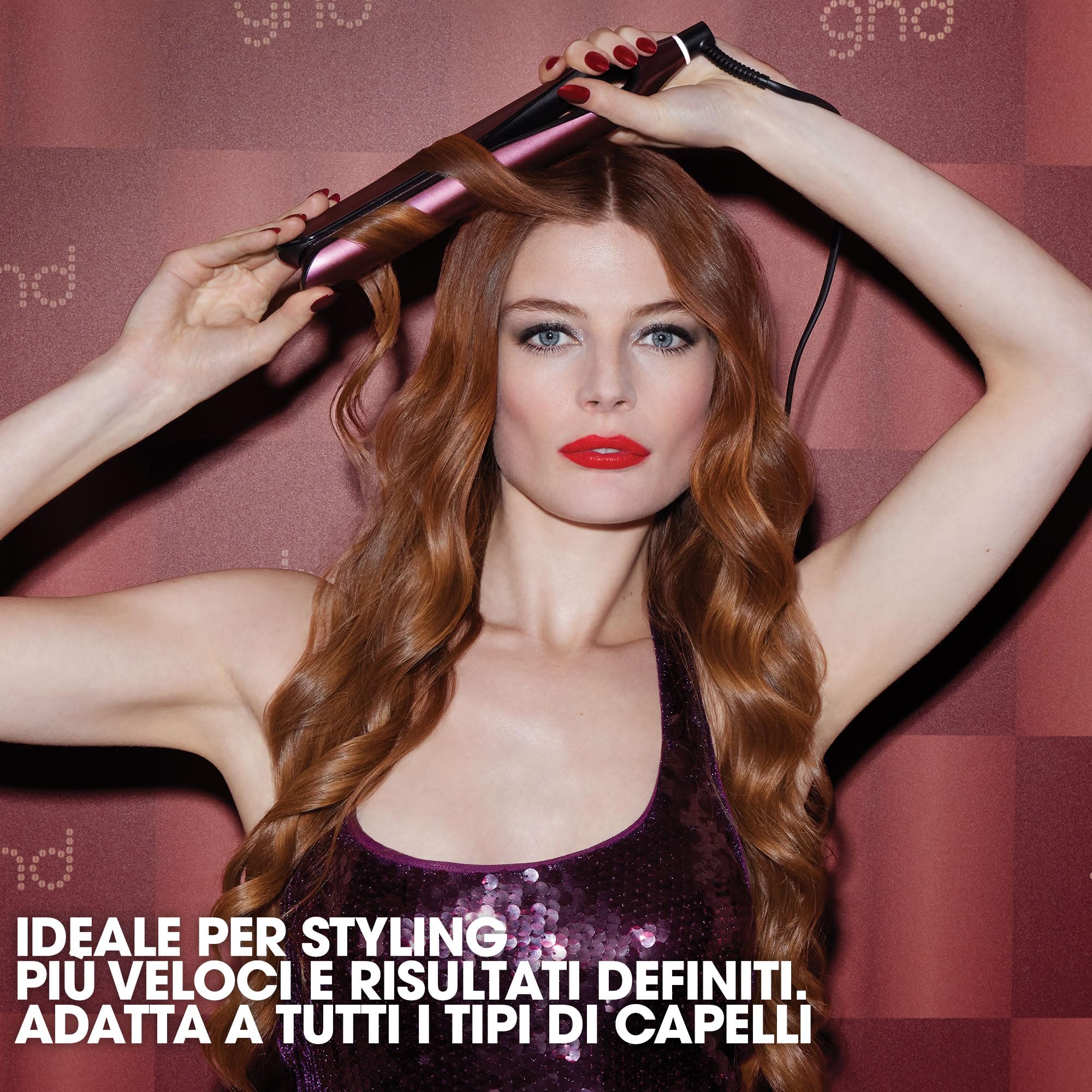 ghd Set Regalo Chronos Cherry Chic, Include Piastra per Capelli Professionale HD Motion-Responsive in Tonalità Rosso Ciliegia ed Elegante Cofanetto Viaggio, Styling Veloce e Risultati Duraturi