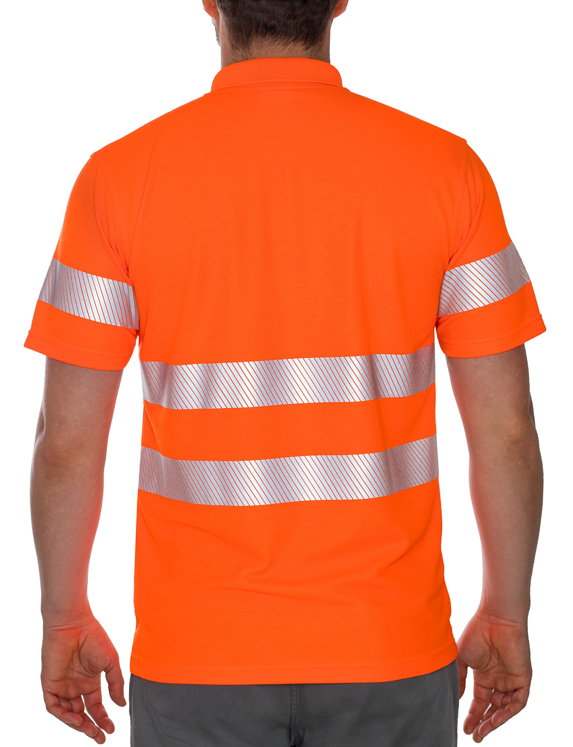 iQ-UV Polo Shirt Orange Hv 2XL - UV-Schutz 50+ mit Warnschutz EN20471 | Warnschutz Polohemd für Baustelle und Straße - Sicherheitsshirt Polo - hochsichtbar und robust orange