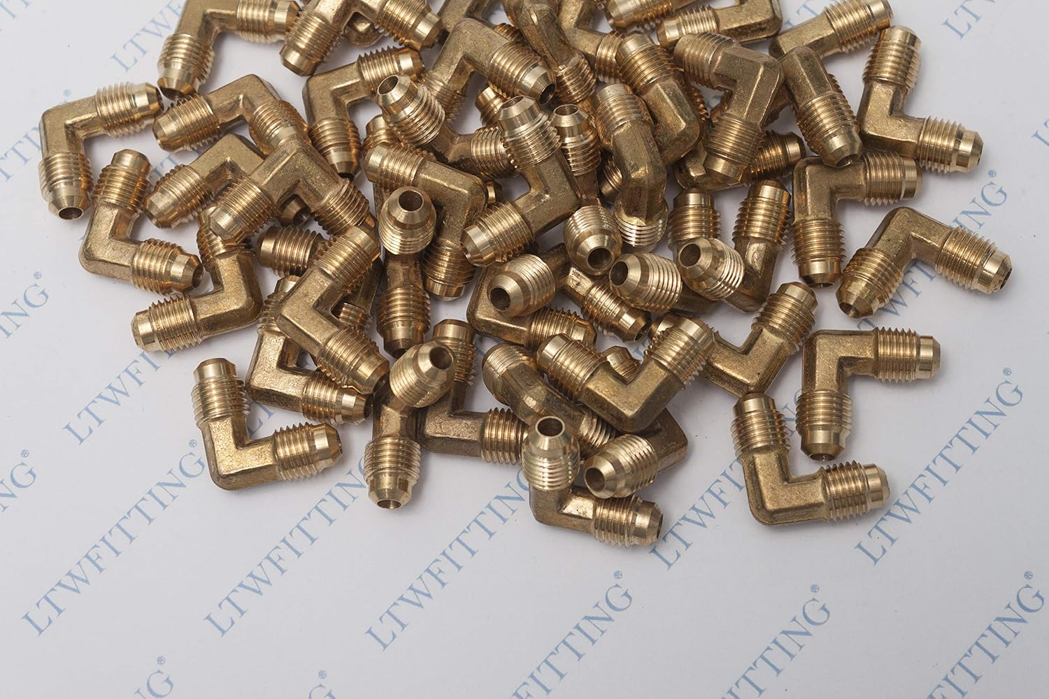 LTWFITTING Brass 1/4" OD 90 Degree Flare Union Elbow,Brass Flare Tube Fitting(Pack of 400)