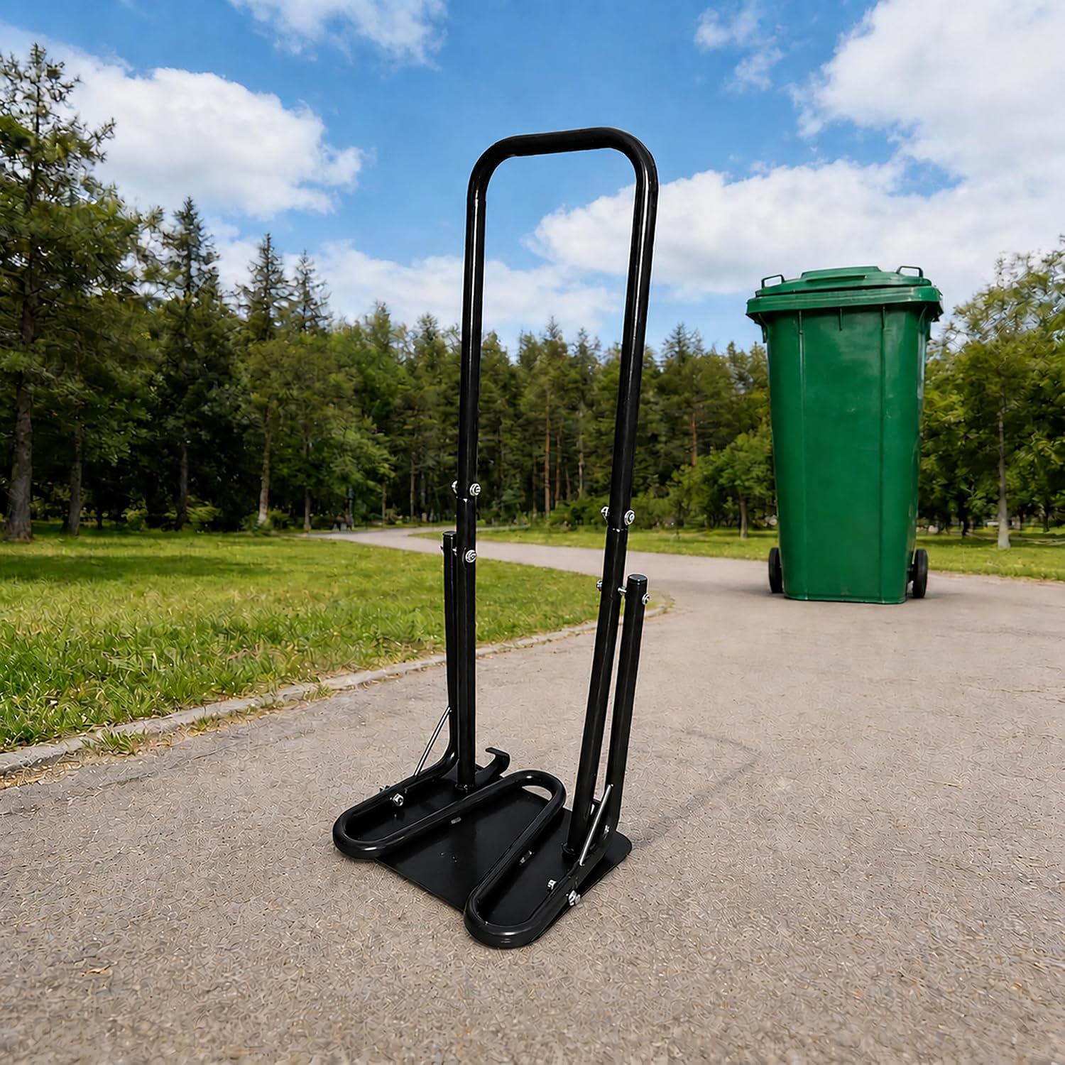Relaxdays Trash Can Press, Metal Plate Waste Thickener Waste Plastic, Manual, Steel, Black