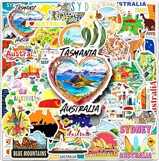 Tourist Country Australia Stickers,50PCs,Sydney Laptop Decals Gift Toddlers Teens Girls Cute Cool Kawaii Tools Decorations DIY,Stickers for Hydro Flask