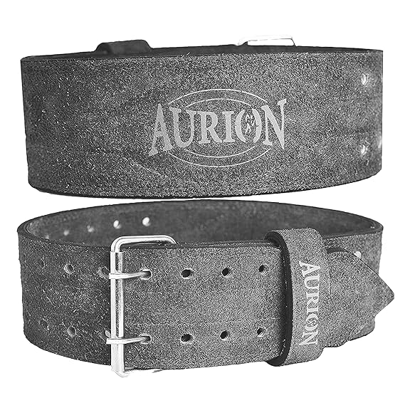 Buy Aurion Pro Genuine Leather Weight Lifting Belt (Medium, Grey, Pack