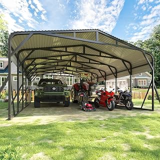 AirWire 20x30 Heavy Duty Carport Canopy - Galvanized Steel Roof, Wind Snow Resistant Frame for Cars RVs Trucks Boats