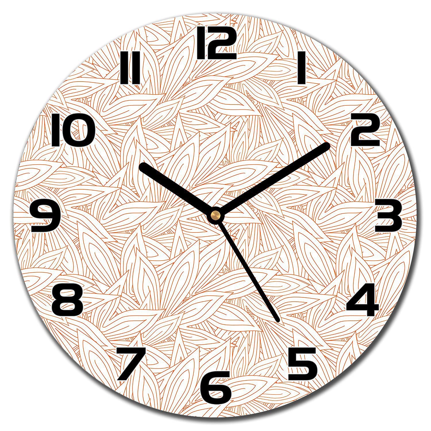 Horloge en verre 30 cm Coloray avec aiguilles noires pour cuisine et salon