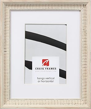 Craig Frames Luella, 14 x 18 Inch Ornate Picture Frame Matted to Display a 10 x 13 Inch Photo, Off-White