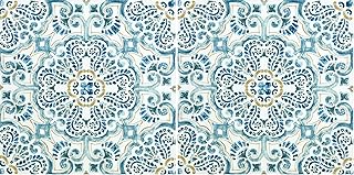 FloorPops FP2477 Fontaine Peel & Stick Floor Tiles, Blue (Pack of 2)