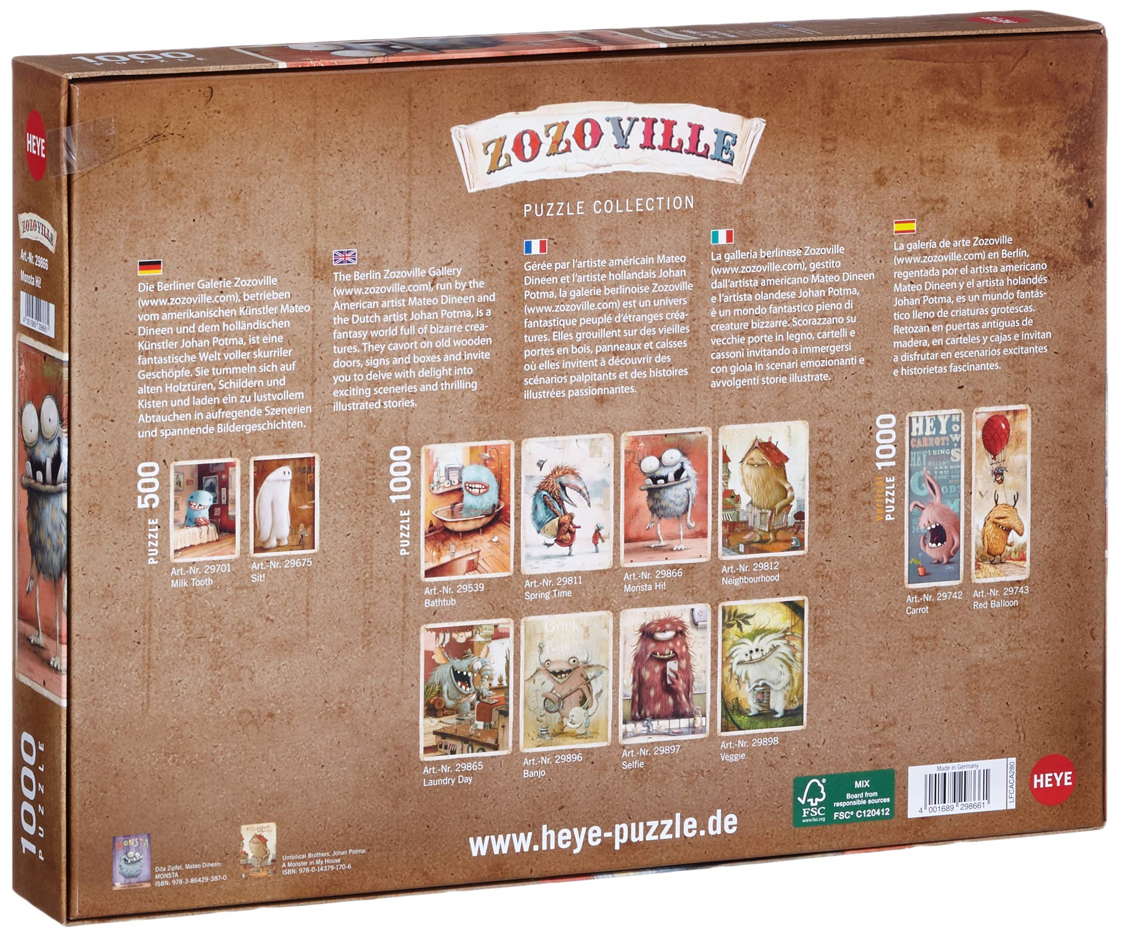 Heye : zozoville - Monsta hi! 1000 mcx, Jigsaw Puzzles