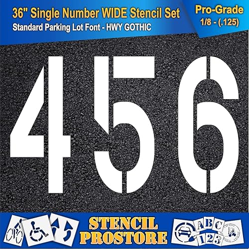 Miniatura 4 de Plantillas para pavimento, 35.8in de ancho, 0-9, 12 unidades, 36.0 x 16.0in