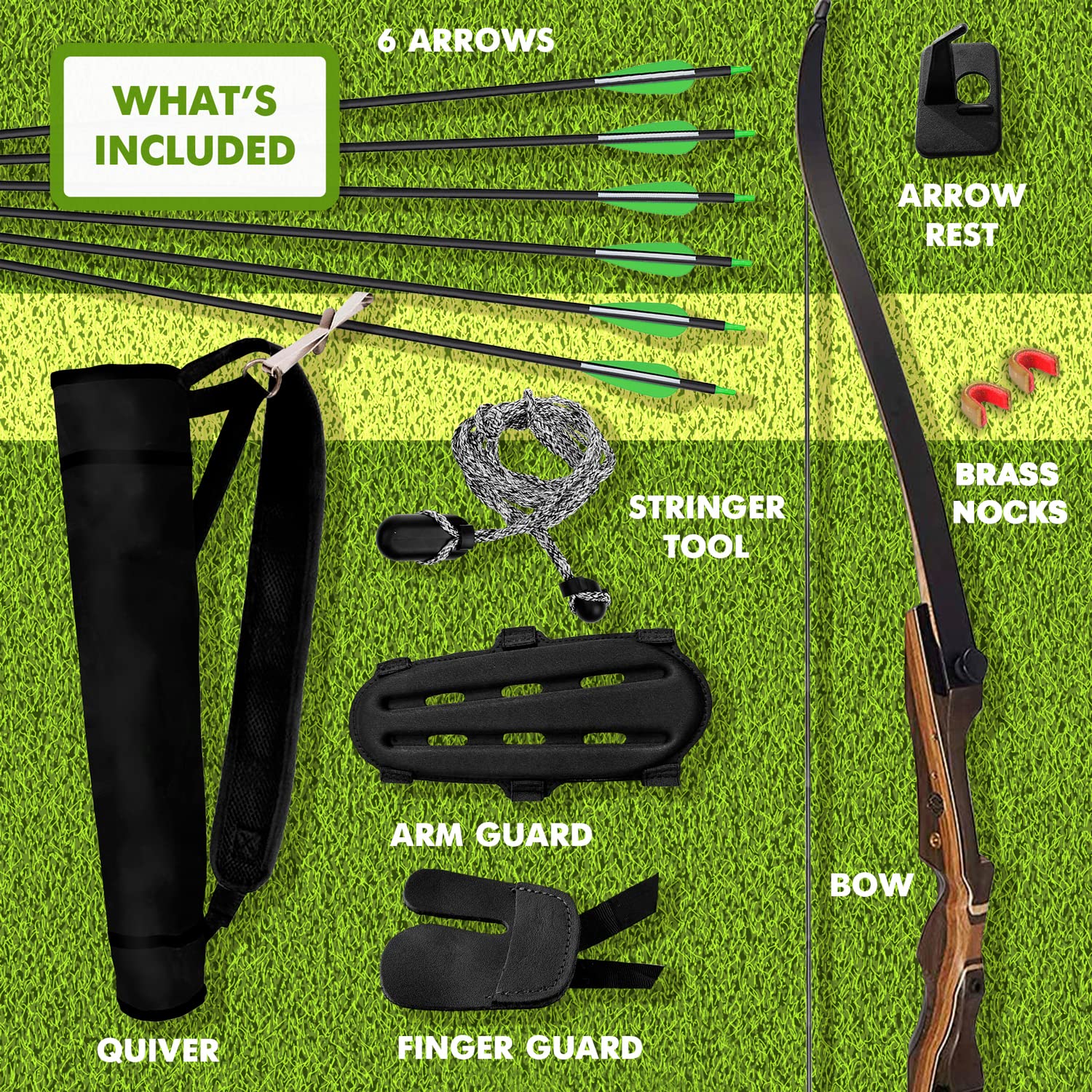 Samick Sage Takedown Recurve Bow and Arrow set Ready to shoot Archery set Includes 14 strands