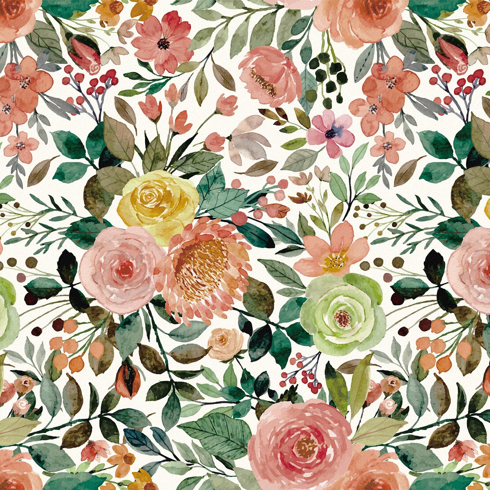 JiffDiff Blooming Floral Wallpaper Peel and Stick Pink Impressionist Floral Wall Mural Peony Roses Wallpaper Nursery Wall Decor (Camellia, 17.7" X 118.11")