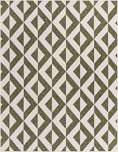 Vista 179 de Unique Loom Unique Loom Outdoor Collection - Alfombra de área - Napa (3 pies 3 pies, redonda, amarillo y aguamarina/amarillo)