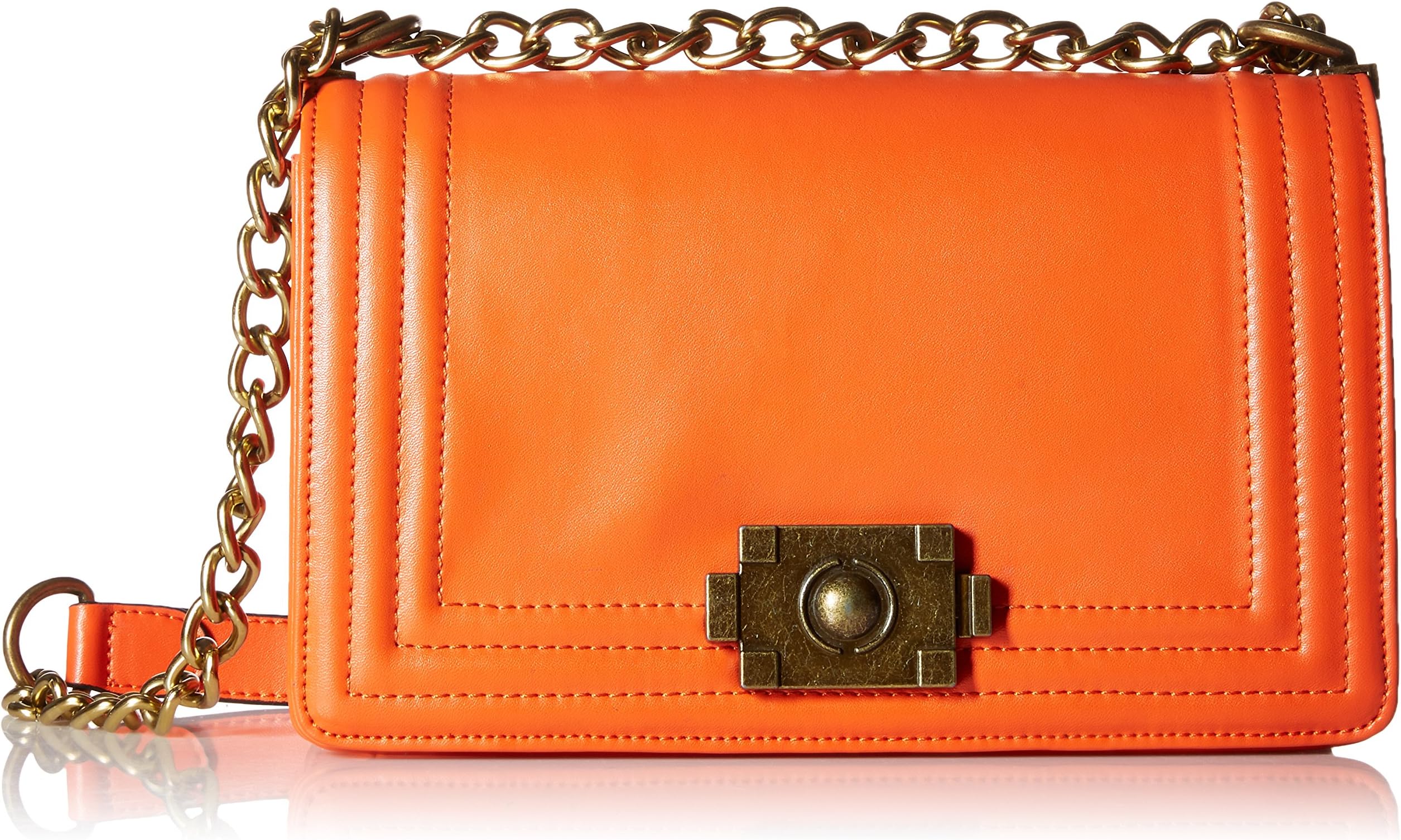 Donna Bella Designs Brooklyn Leather Shoulder Bag, Orange
