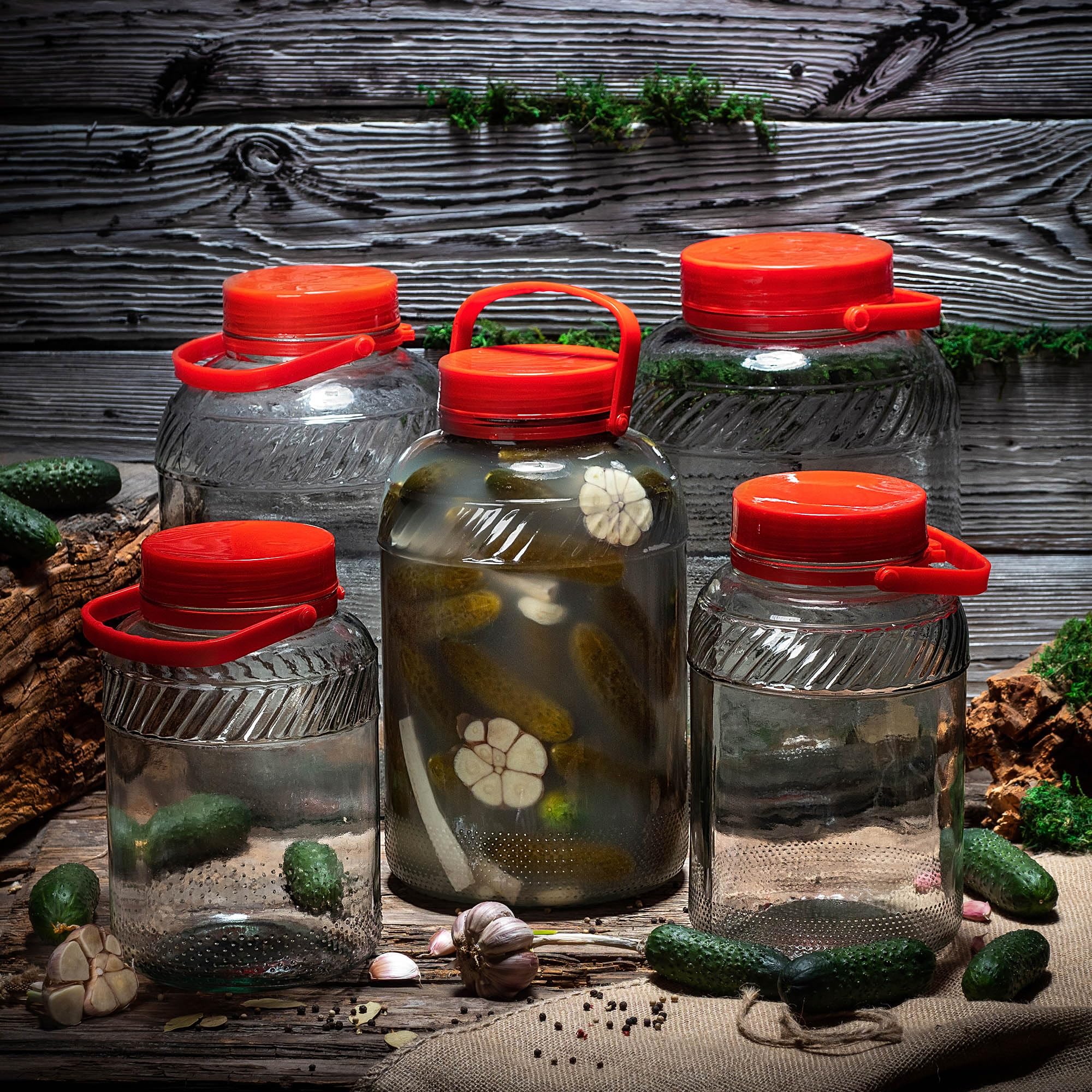 KADAX Barattolo di fermentazione grande in vetro, contenitore di conservazione con coperchio ermetico, ideale per la preparazione di sottaceti e crauti (8L)