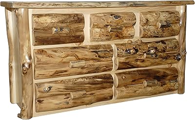 Amazon Com Furniture Barn Usa Rustic Aspen Log 7 Drawer Dresser Furniture Decor