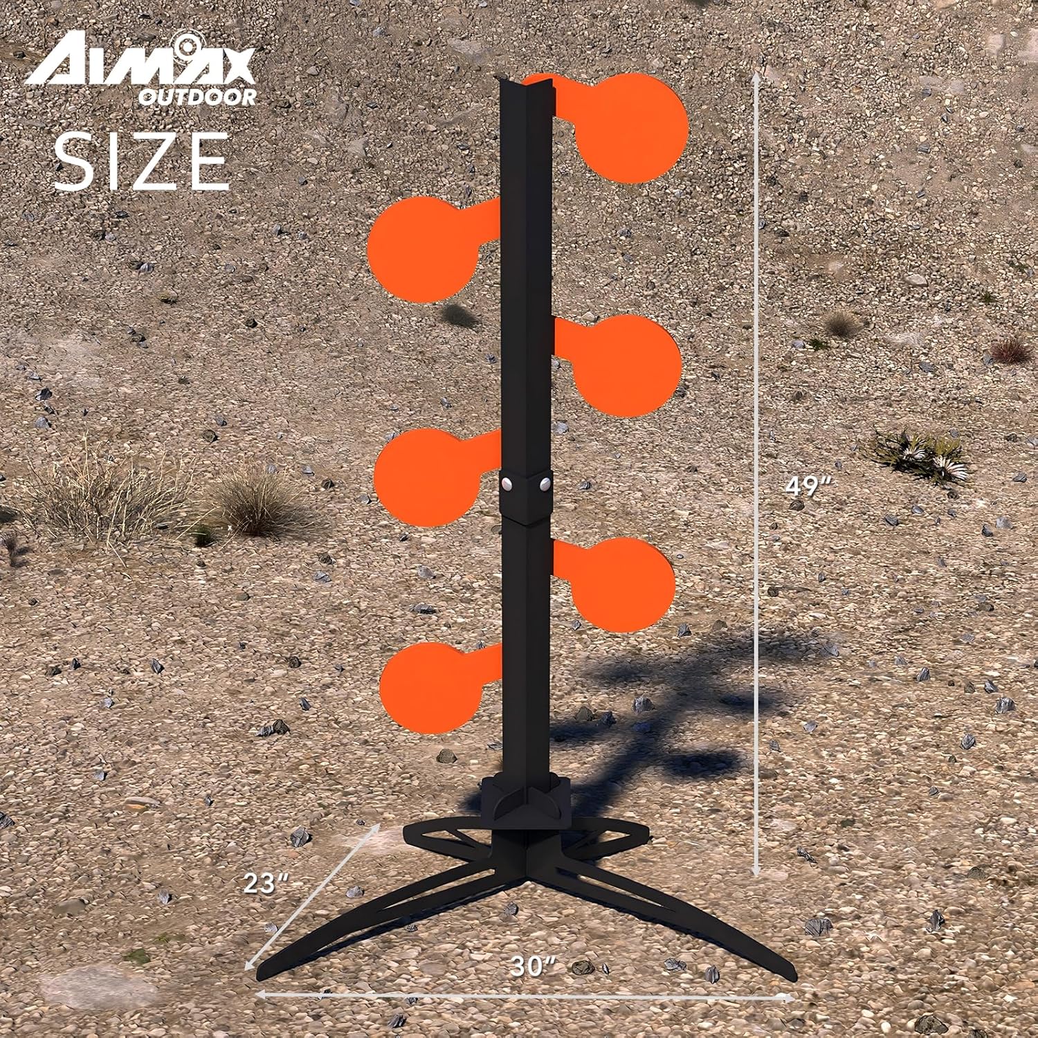 AR500 Dueling Tree Target Kit, 6-Piece Steel Paddles 6” Diameter x 3/8” Thick Shooting Targets for Outdoor Range and Shooting Practice