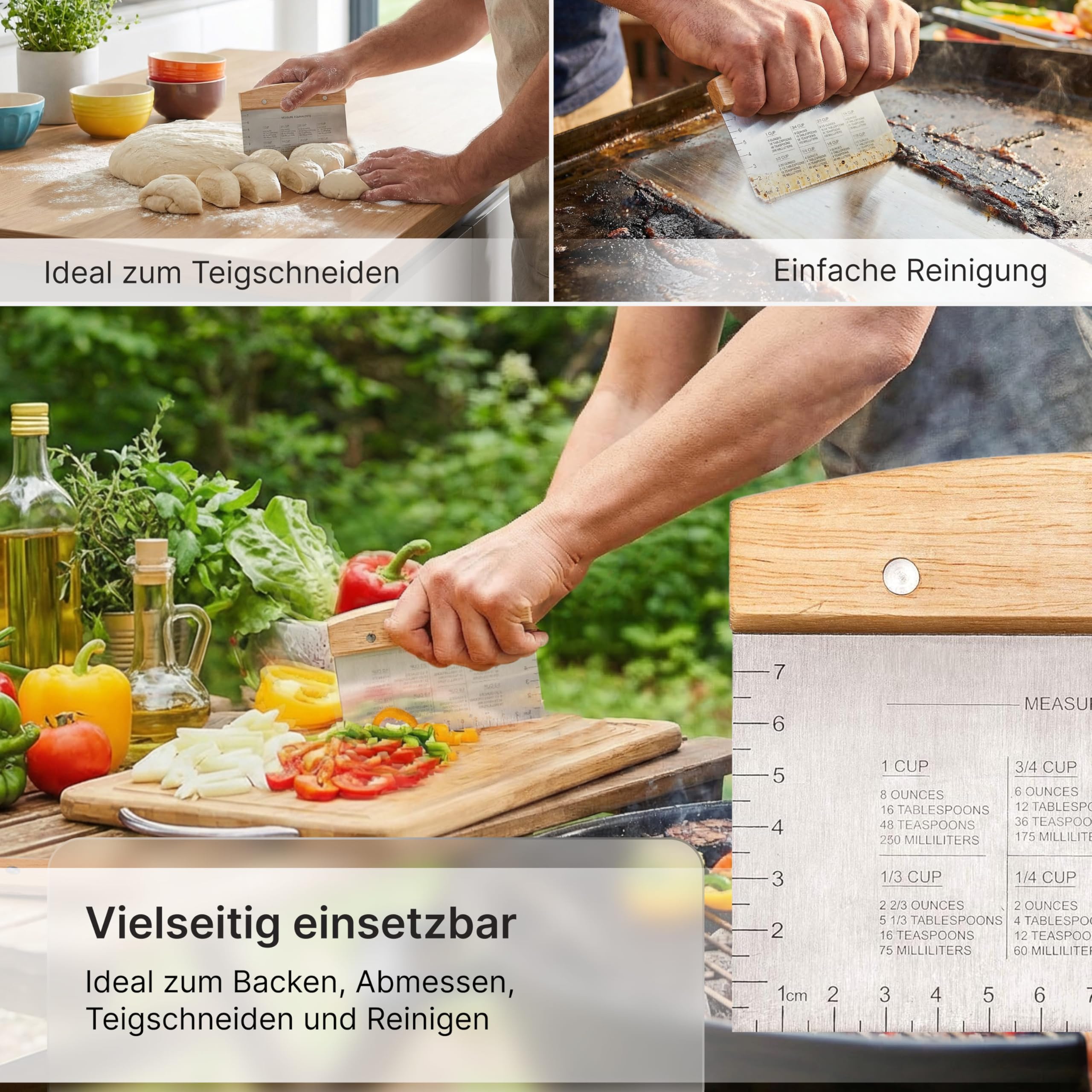 Edelstahl Metall Pfannenwender Set - Grillschaber Flachspachtel Pfannkuchen Flipper Hamburger Pfannenwender - Metall Utensil ideal für BBQ Grill flache Oberseite Gusseisengrill - Zubehör