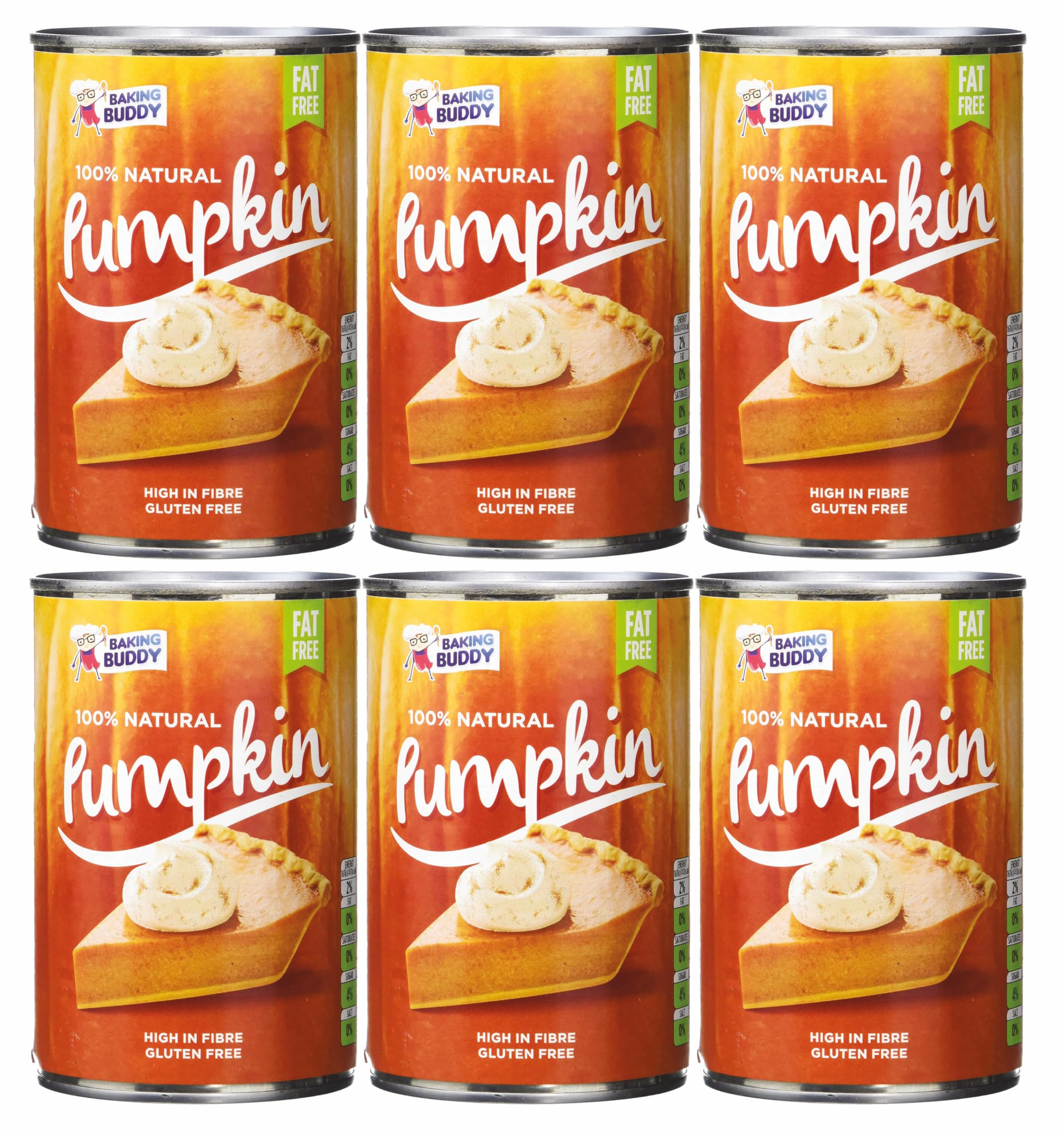 Puré de calabaza enlatado 425 g x 6, 100% natural, relleno de pastel de calabaza