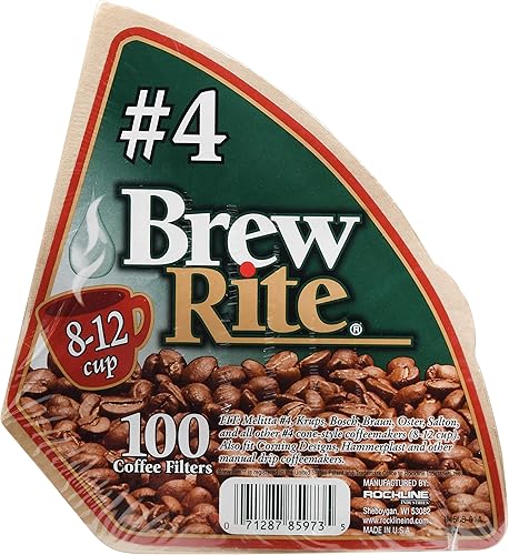 #4 Filtro de café de cono, 100 unidades de café Rite-46-101W24 por Brew Rite