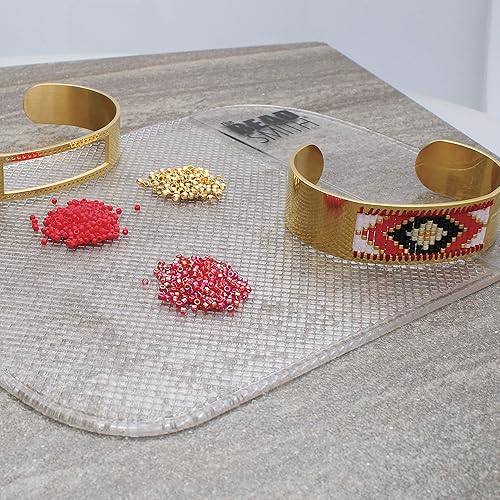 Miniatura 6 de The Beadsmith Alfombrilla adhesiva de cuentas 7.5 x 5.5 pulgadas, tamaño mediano, color transparente, almohadilla antideslizante, tecnología de