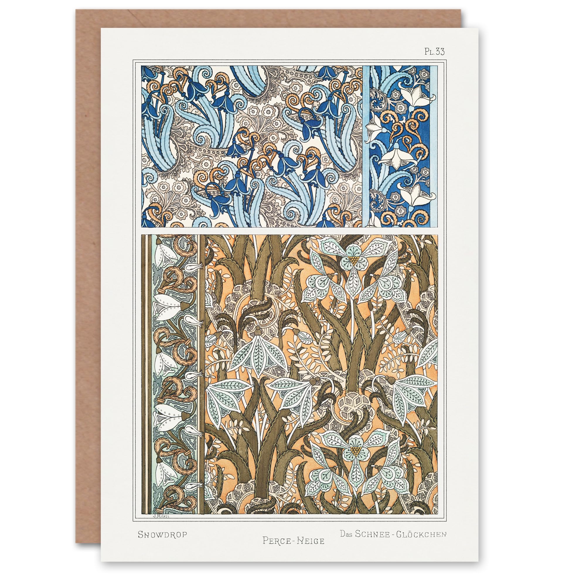 Artery8 Maurice Pillard Verneuil Art Card Snowdrops Art Nouveau Floral Patterns