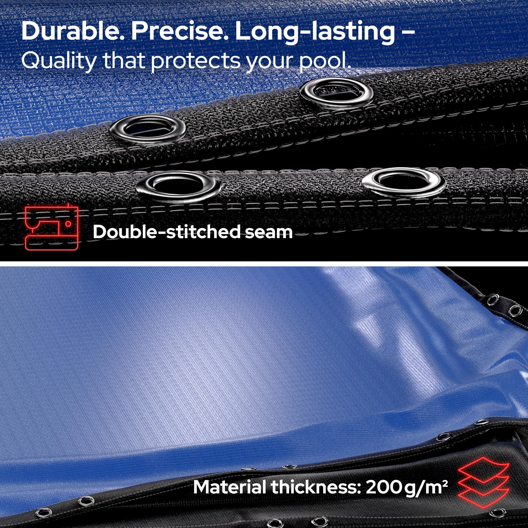 Arebos® Cubierta para Piscina Redonda Ø 610 cm | Lona Solar 2 en 1 de PE 200g/m² | Apta para Piscinas Ø 500-550 cm