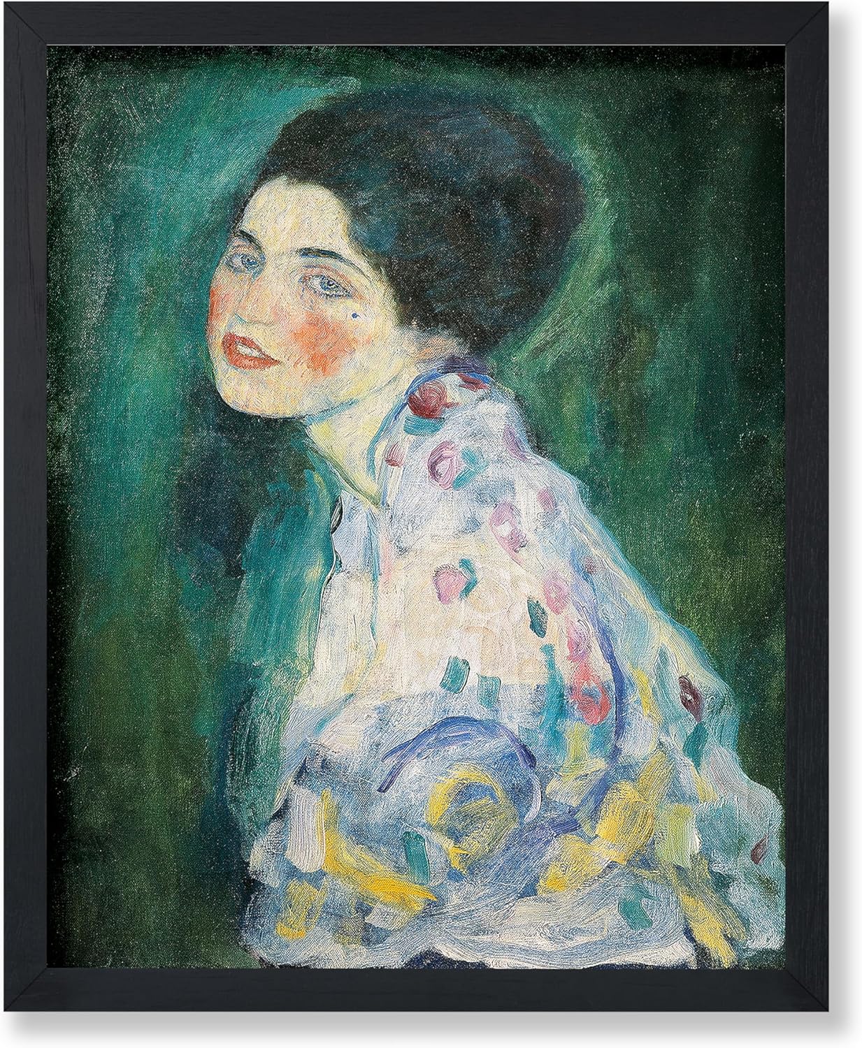 Monem Art Vintage Gustav Klimt Poster - Retro Baby Cradle Print - Symbolism Art - Gift for Him, Her, Mother, Parent - Art Nouveau Decor for Home, Office, Living Room, 16x20 Black Framed