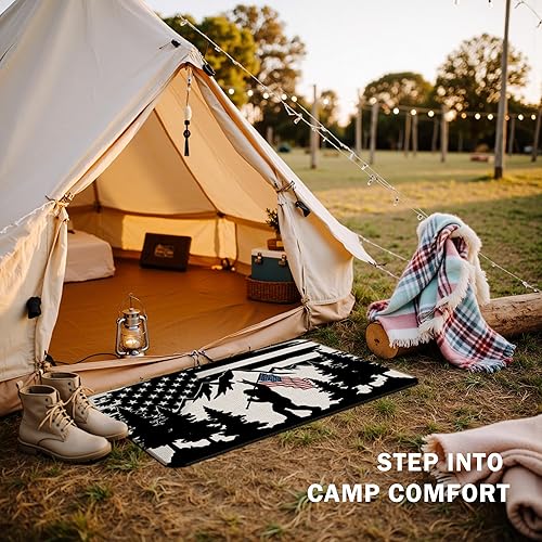 Miniatura 92 de Tapete divertido para puerta de campamento de 17 x 30 pulgadas, regalos de campamento para mujeres, alfombras de cámper para interior, alfombra