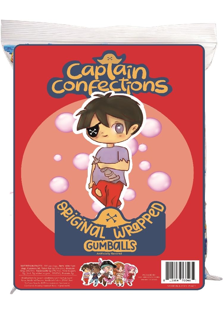 Captain Confections5LB Original Bubble Gum, Pack of Gum Bulk Individually Wrapped, Treat Your Kids With Individually Wrapped Gum Candy